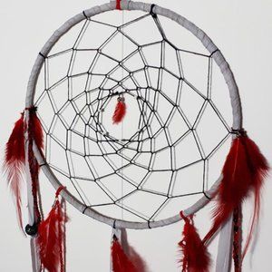 Dreamcatcher in red, black and grey